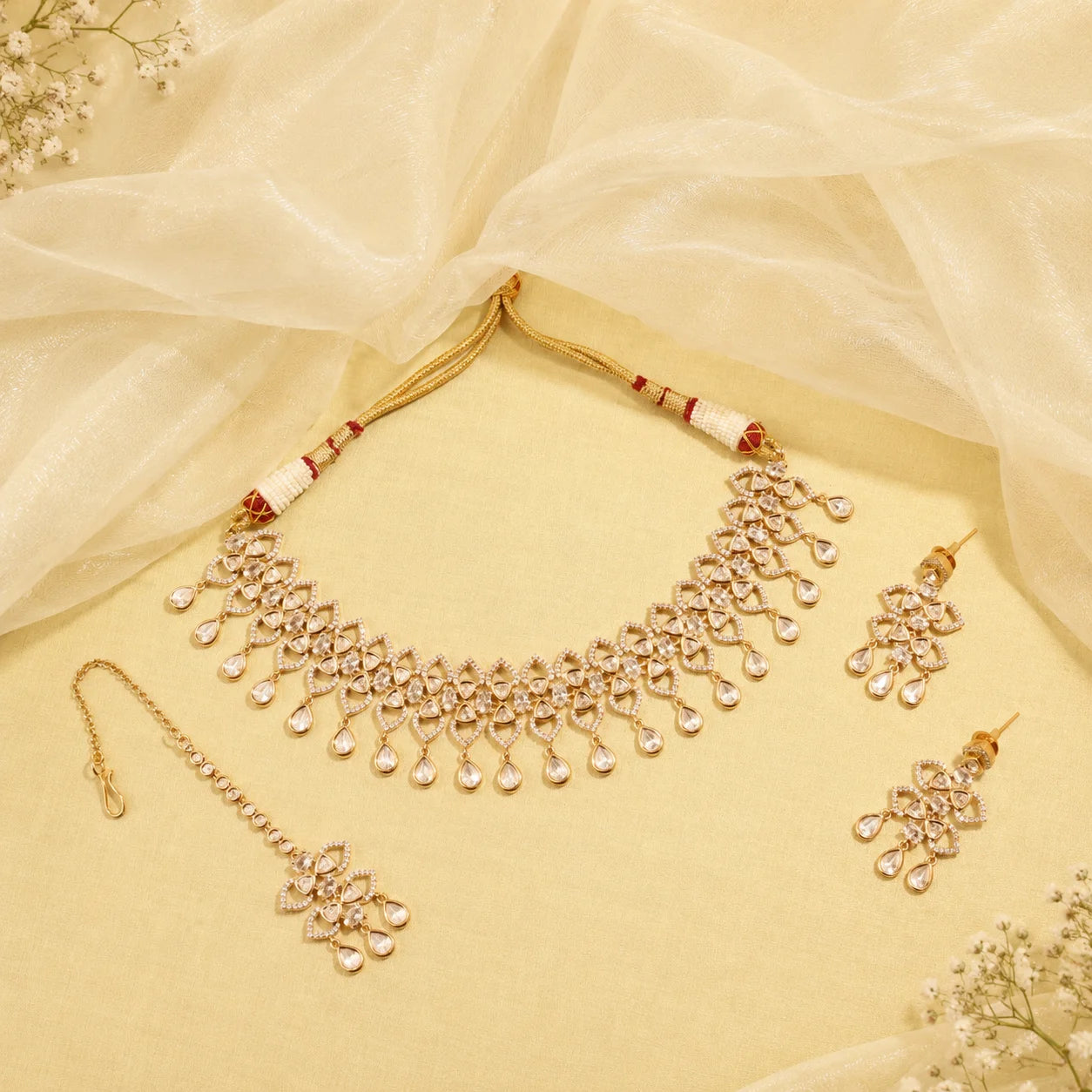 Cubic Zircon With Vilandi Necklace Set