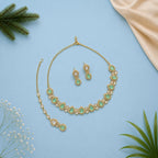 Ruby Necklace Set With Tikka