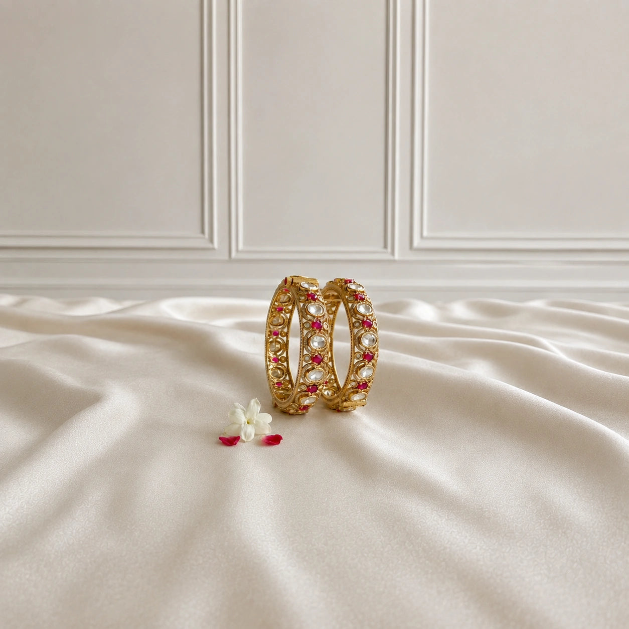 Cubic Zircon & Ruby Bangles