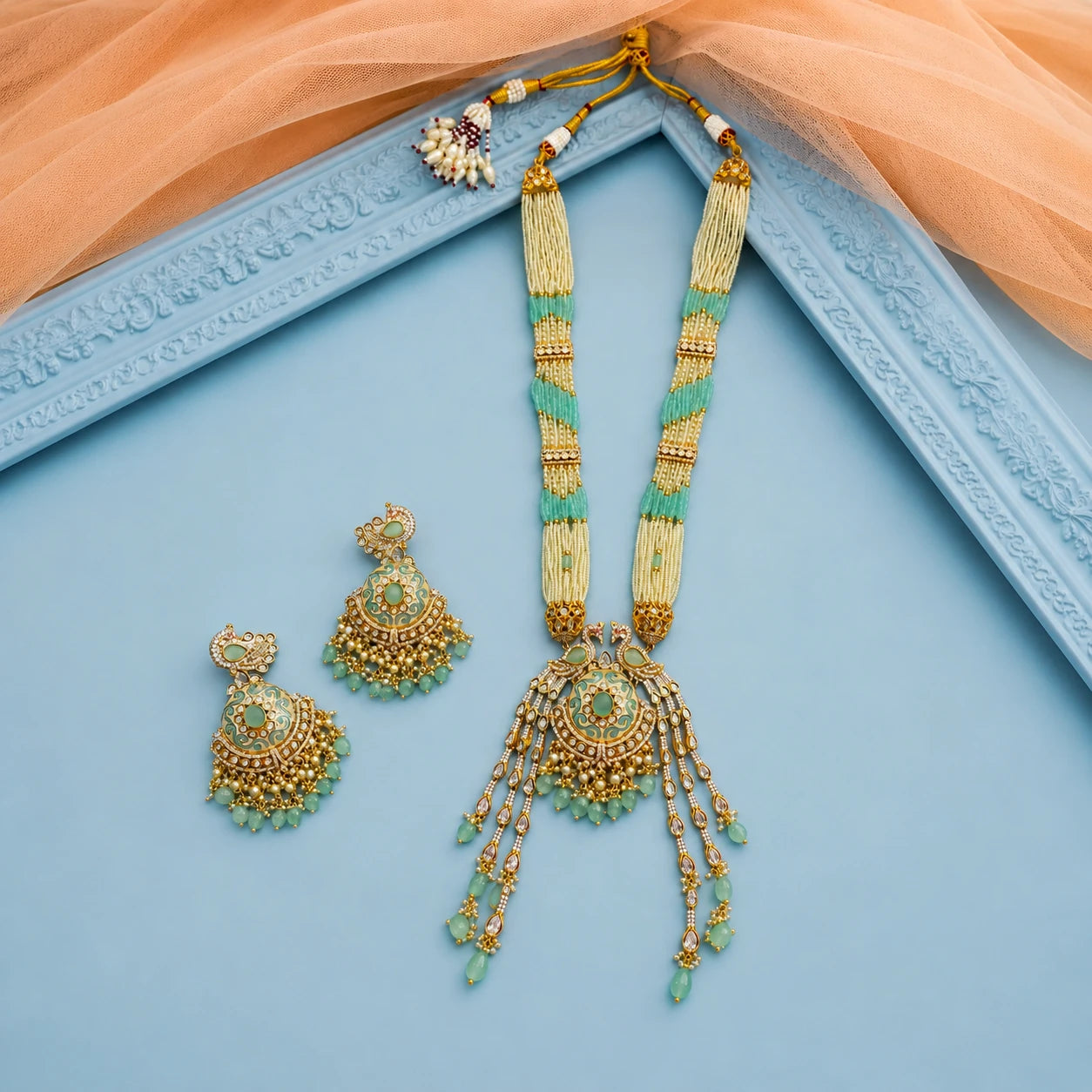 Cubic Zircon & Mint Long Set