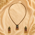 Golden Oxidised Chain Pendent Set